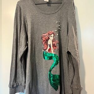 EUC Gray Sweater with Disney Ariel Design